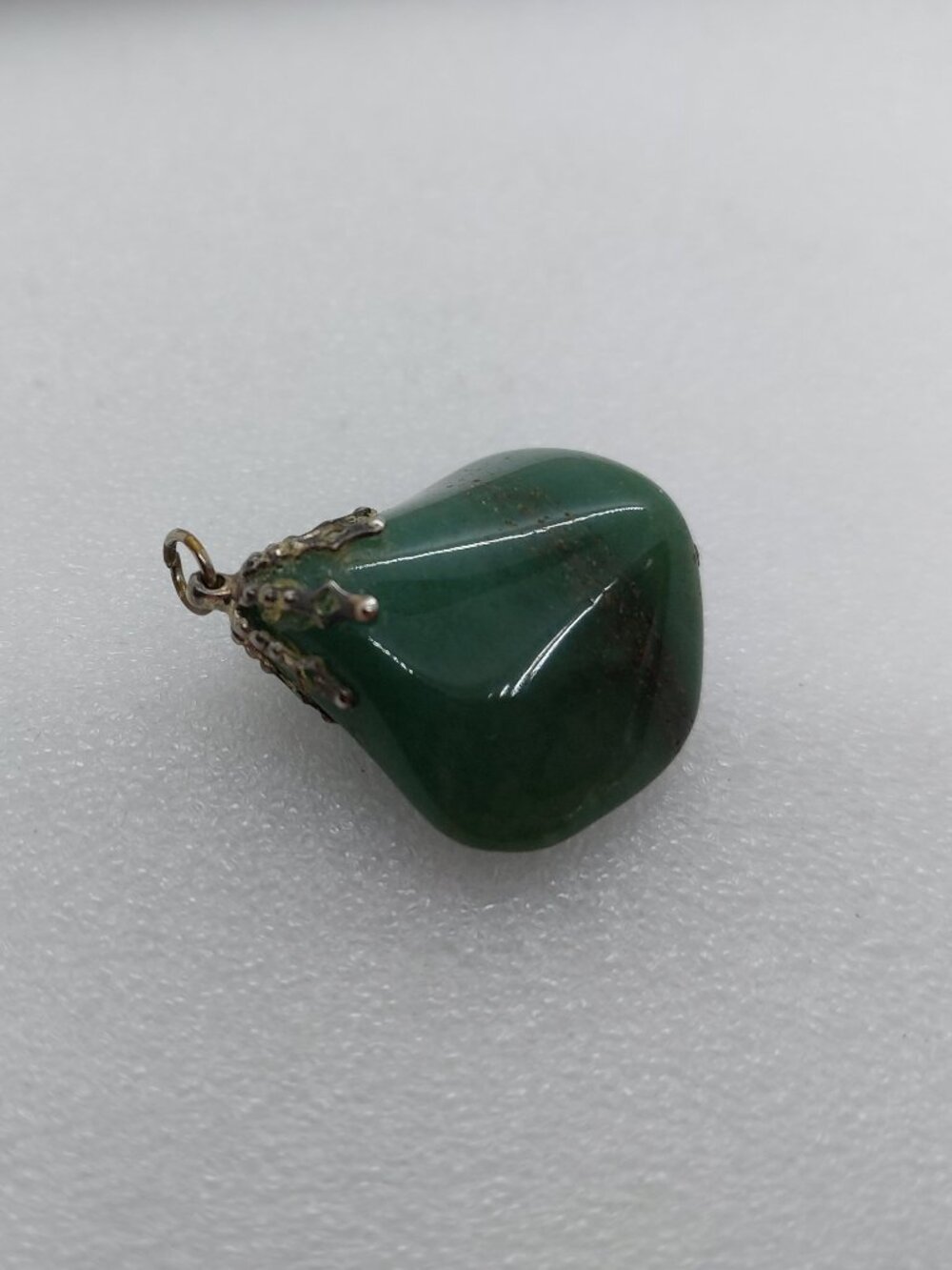 Vintage Aventurine  Polished Gemstone Necklace Pendant
